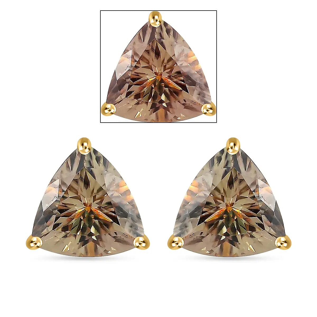 Iliana AAA Turkizite Earrings in 18K Yellow Gold, Gold Solitaire Studs, Gold Jewelry Gifts 2.70 ctw image number 0