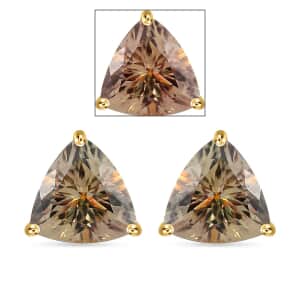 Iliana AAA Turkizite Earrings in 18K Yellow Gold, Gold Solitaire Studs, Gold Jewelry Gifts 2.70 ctw