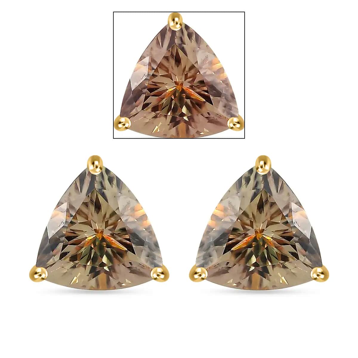 Iliana AAA Turkizite Earrings in 18K Yellow Gold, Gold Solitaire Studs, Gold Jewelry Gifts 2.70 ctw image number 0