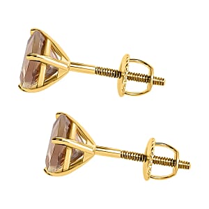 AAA Turkizite 2.70 ctw Earrings in 18K Yellow Gold, Gold Solitaire Studs, Gold Jewelry Gifts