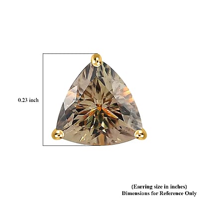 AAA Turkizite 2.70 ctw Earrings in 18K Yellow Gold, Gold Solitaire Studs, Gold Jewelry Gifts