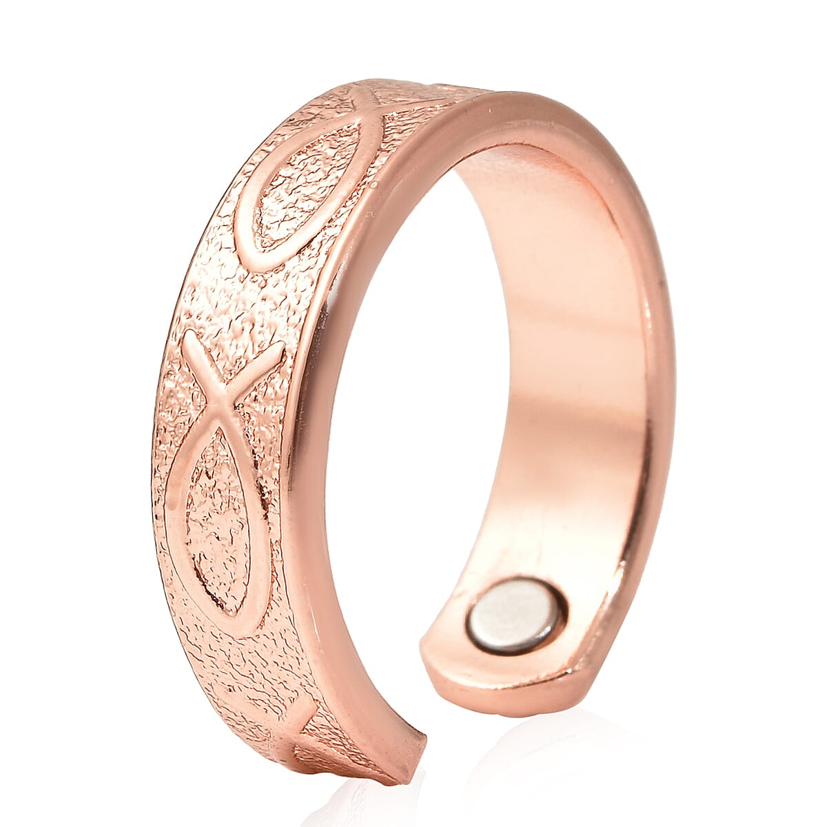 Rugged Pattern Ring in Rosetone (Size 7)