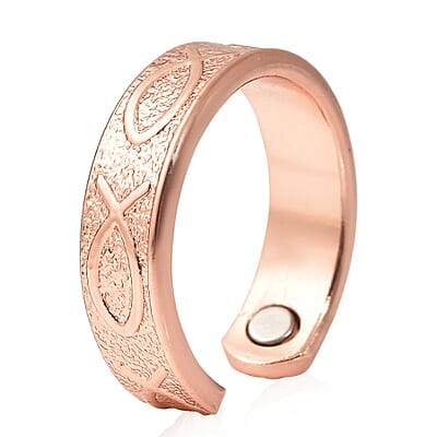 Rugged Pattern Ring in Rosetone (Size 7)
