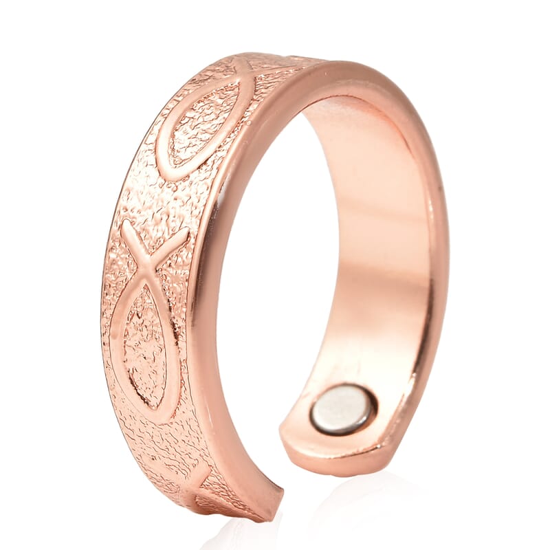 Rugged Pattern Ring in Rosetone (Size 7)
