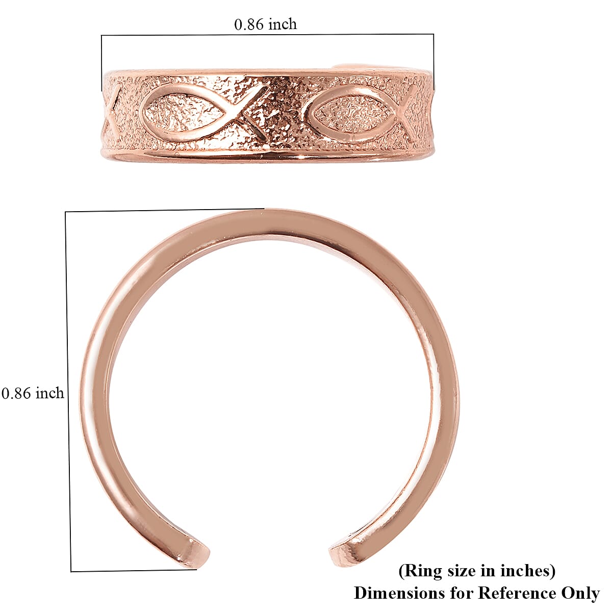 Rugged Pattern Ring in Rosetone (Size 7)