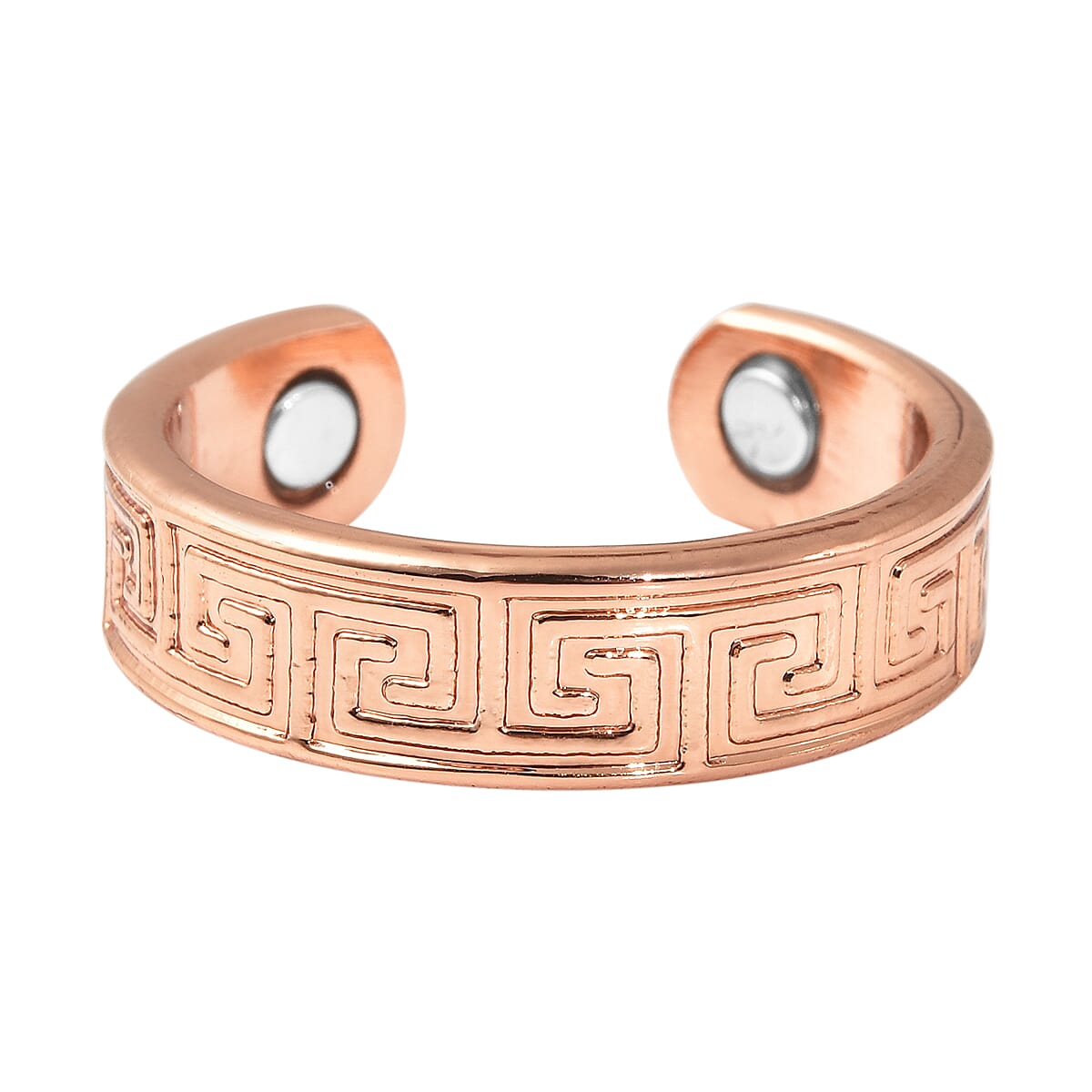 Greek Key Pattern Ring in Rosetone (Size 7)