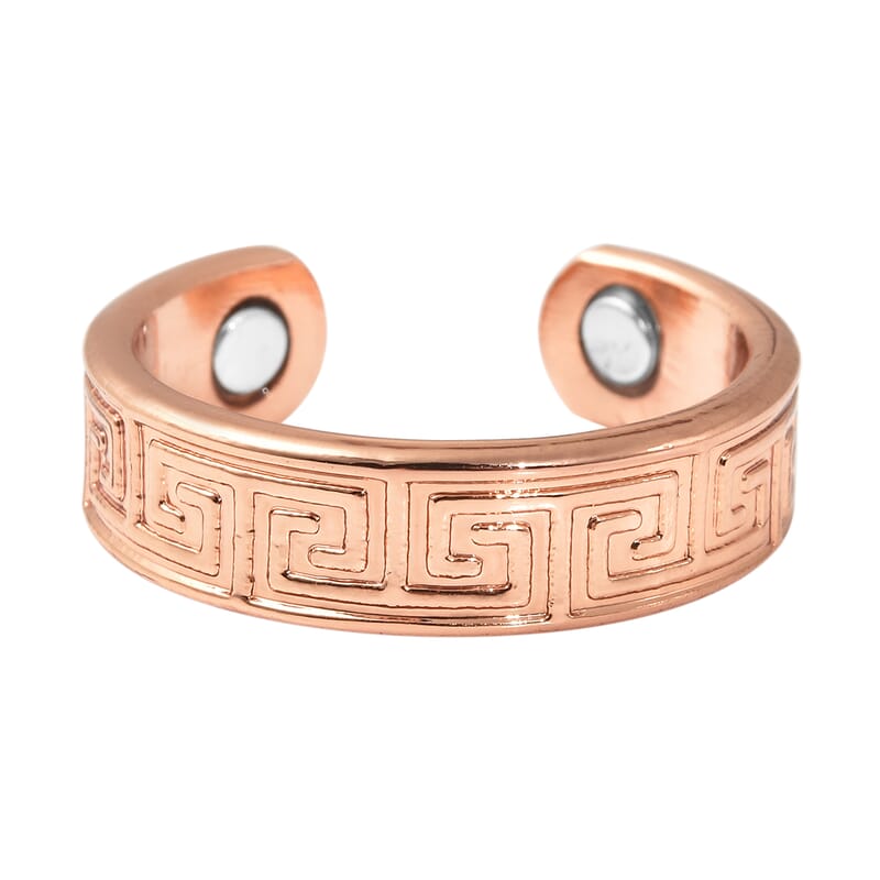 Greek Key Pattern Ring in Rosetone (Size 7)
