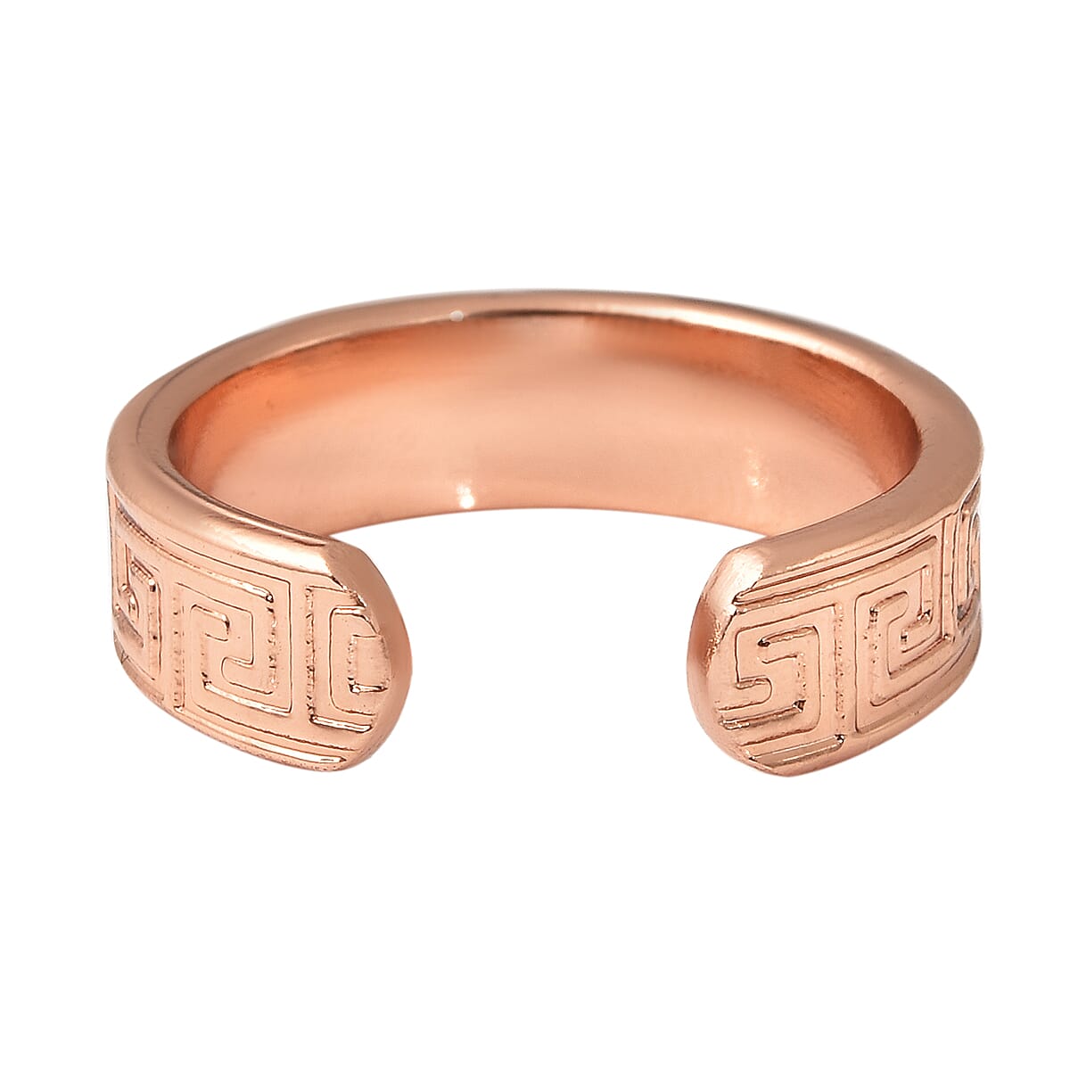 Greek Key Pattern Ring in Rosetone (Size 7)