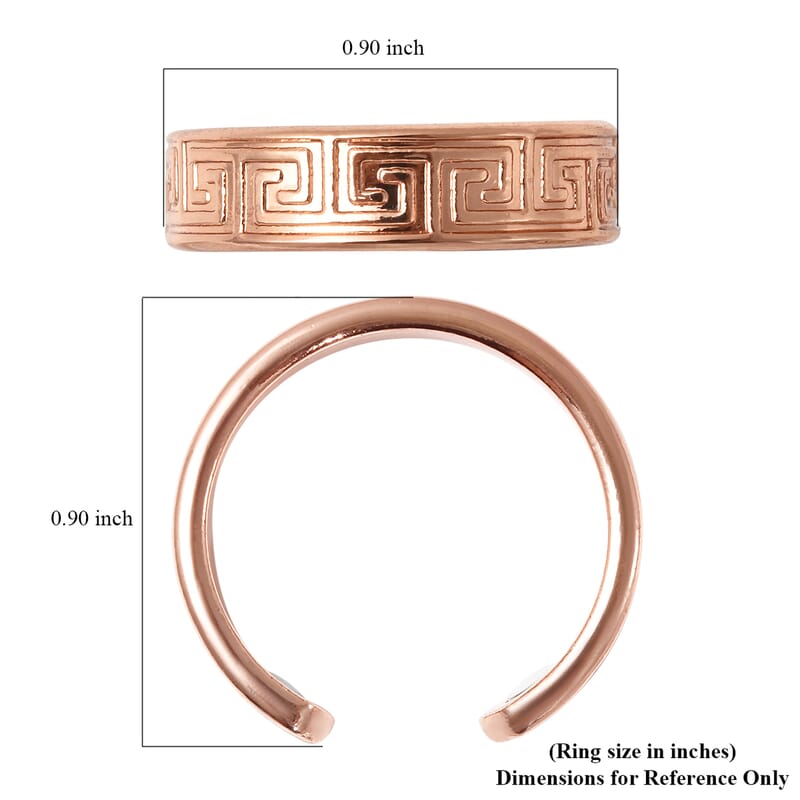 Greek Key Pattern Ring in Rosetone (Size 7)