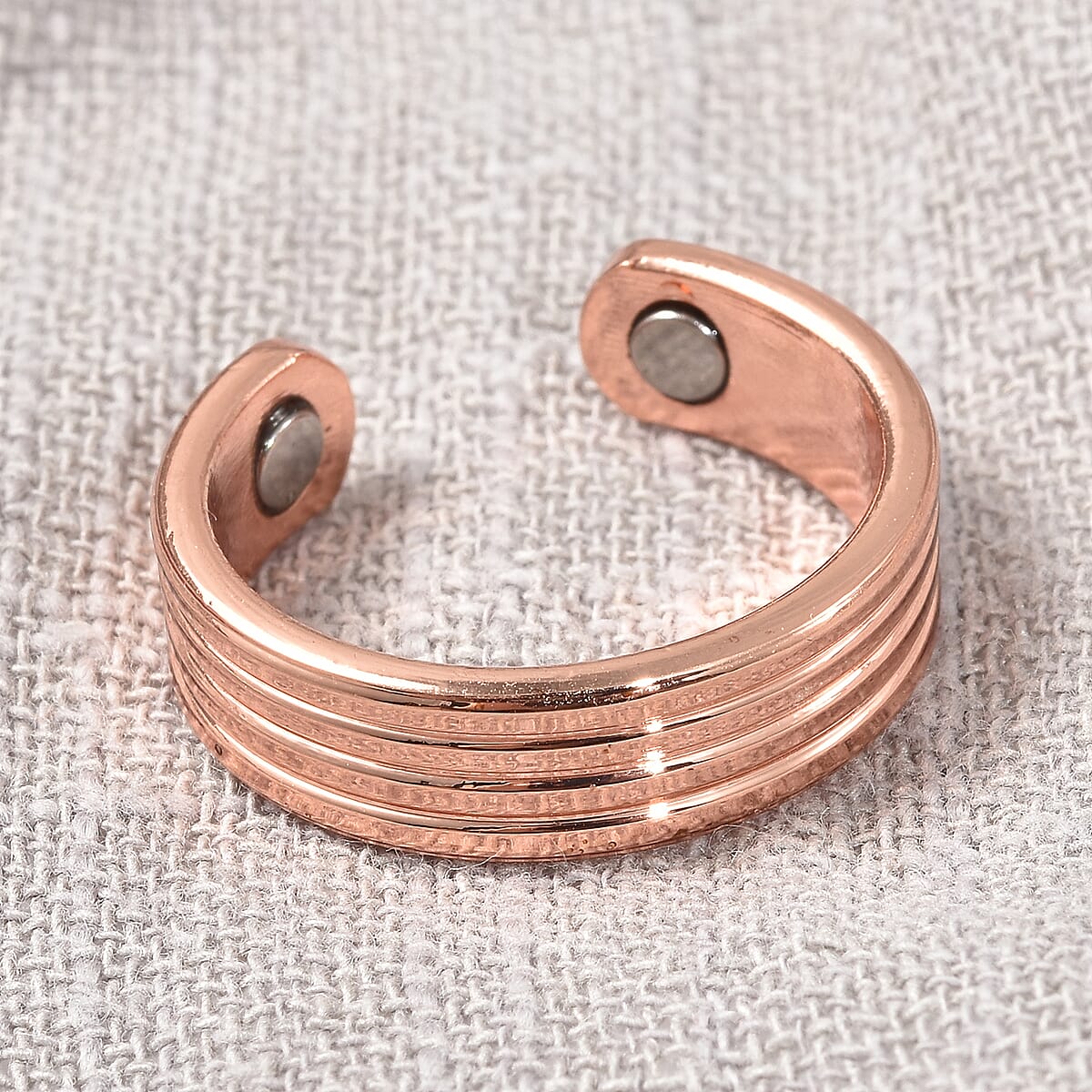 Lining Pattern Ring in Rosetone (Size 7.0) image number 1