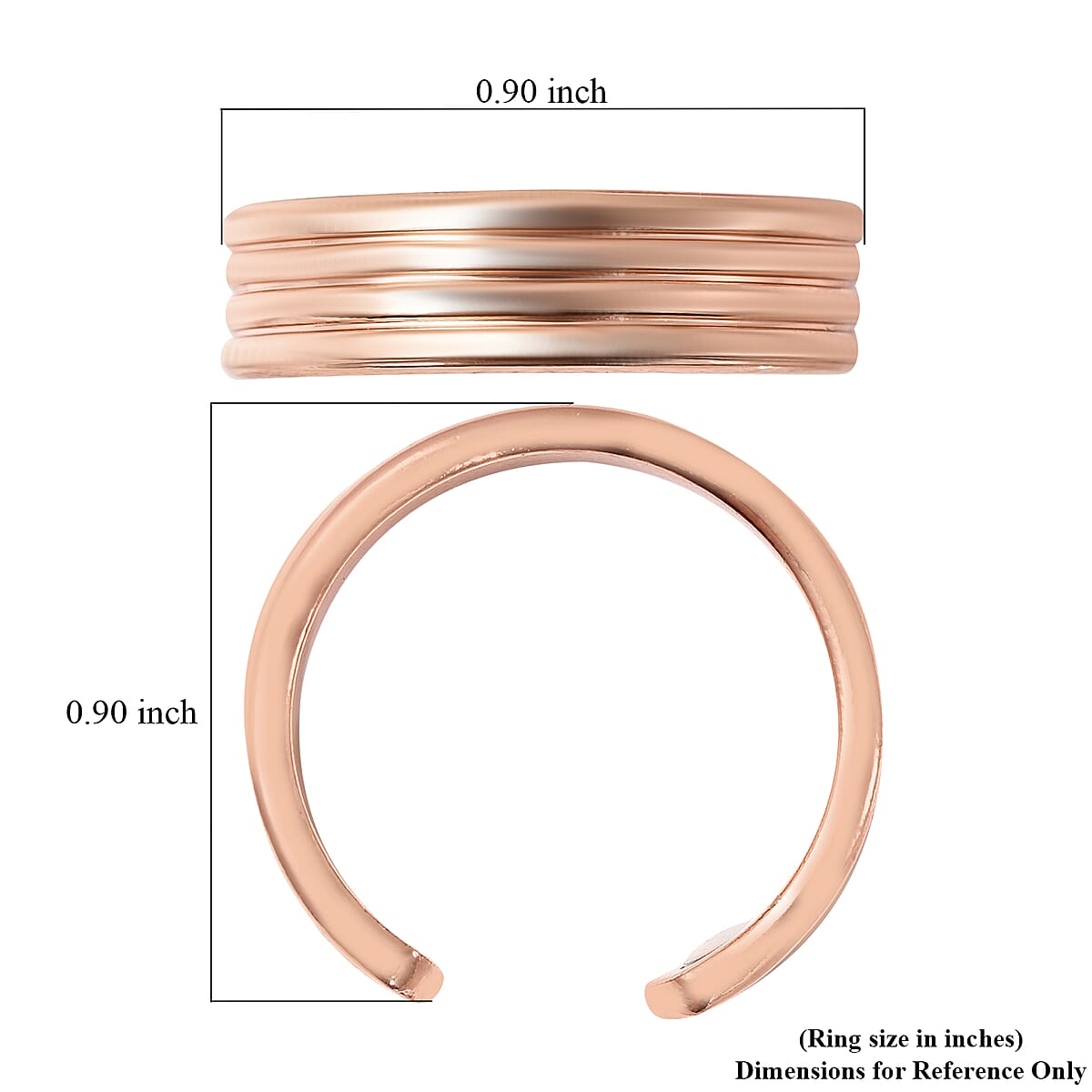 Lining Pattern Ring in Rosetone (Size 7.0) image number 6