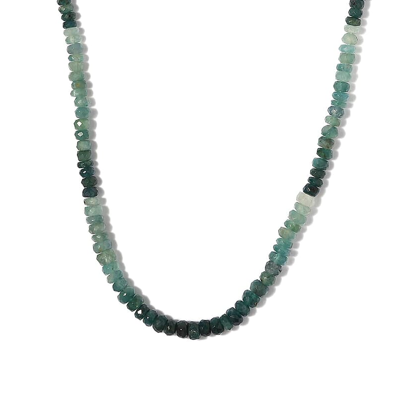 Grandidierite Beaded Necklace 20 Inches in Platinum Over Sterling Silver 115.00 ctw