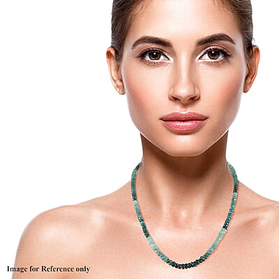 Grandidierite Beaded Necklace 20 Inches in Platinum Over Sterling Silver 115.00 ctw