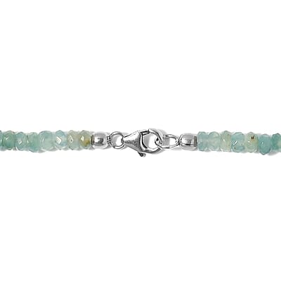 Grandidierite Beaded Necklace 20 Inches in Platinum Over Sterling Silver 115.00 ctw