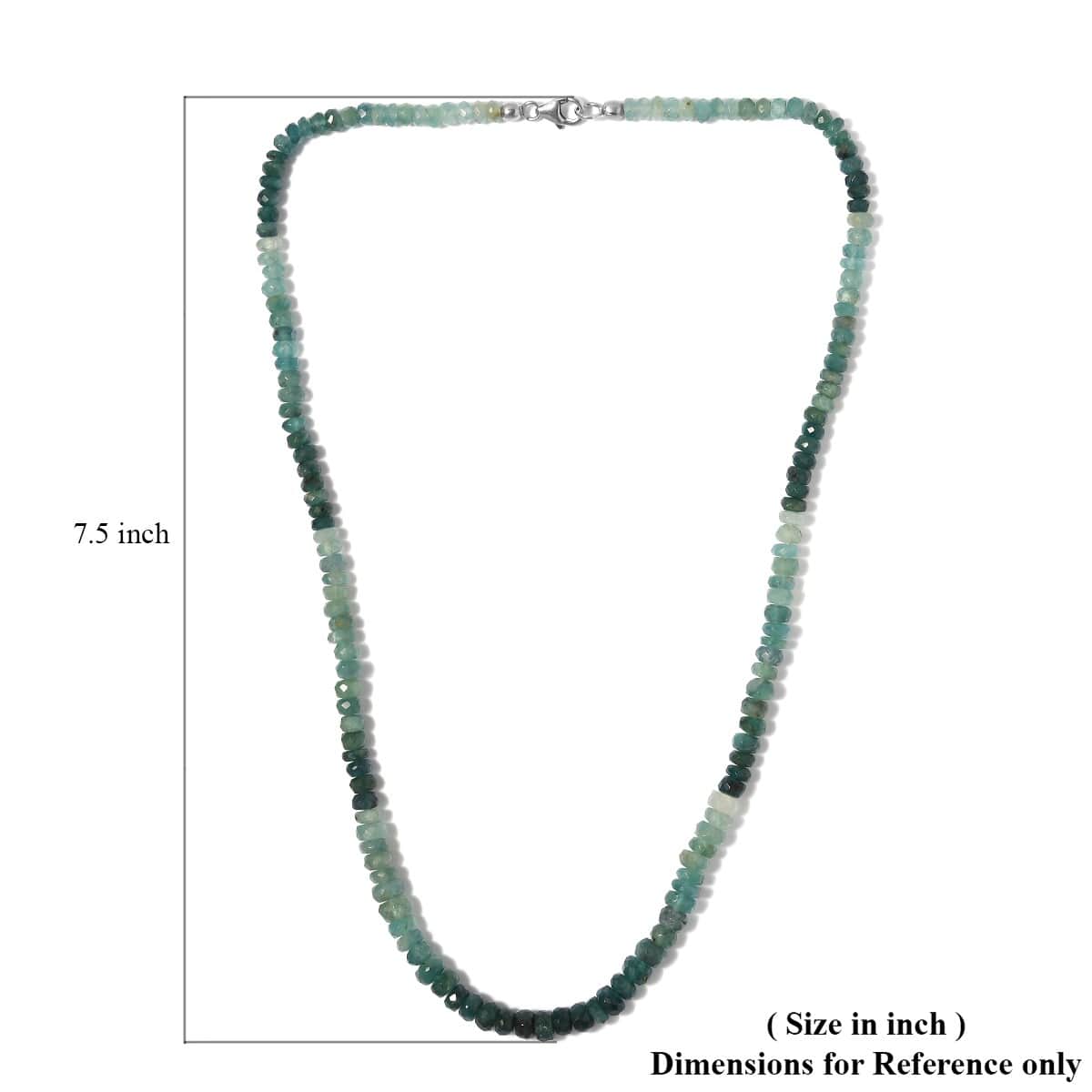Grandidierite Beaded Necklace 20 Inches in Platinum Over Sterling Silver 115.00 ctw image number 4