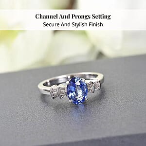 Iliana 18K White Gold AAA Royal Ceylon Sapphire and G-H SI Diamond Ring (Size 10.0) 1.40 ctw