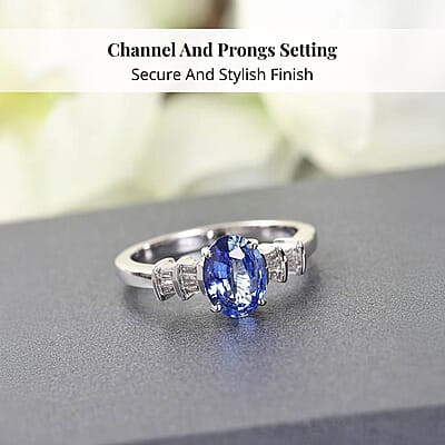 Iliana 18K White Gold AAA Royal Ceylon Sapphire and G-H SI Diamond Ring (Size 10.0) 1.40 ctw