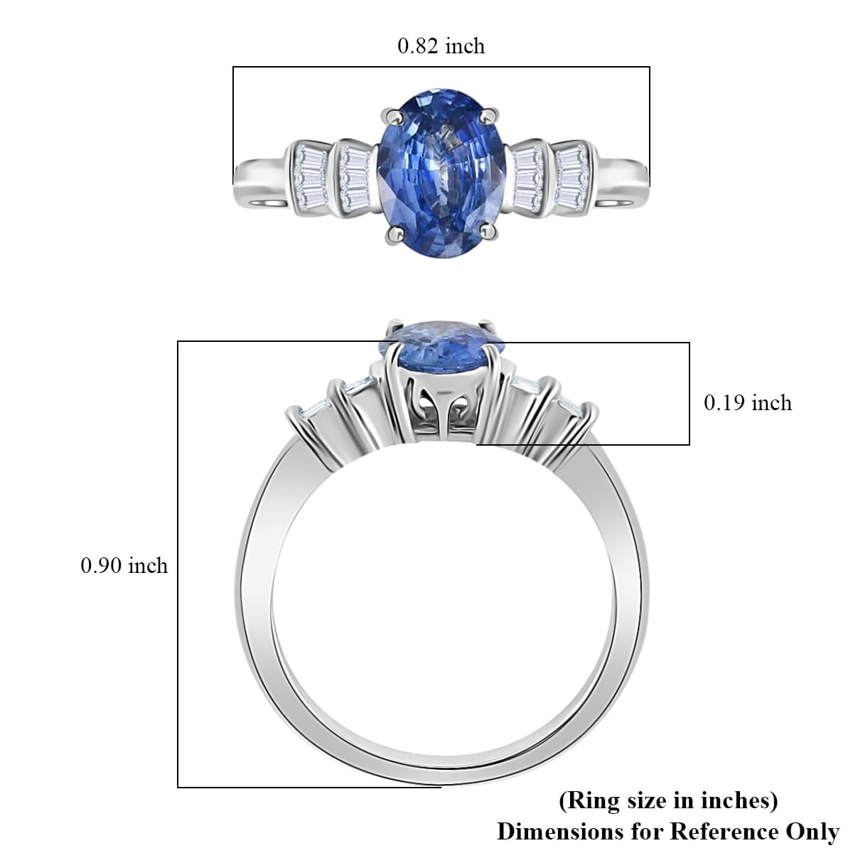 Iliana 18K White Gold AAA Royal Ceylon Sapphire and Diamond G-H SI Ring (Size 8.0) 3.60 Grams 1.40 ctw image number 5