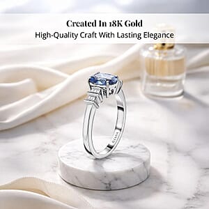 Iliana 18K White Gold AAA Royal Ceylon Sapphire and G-H SI Diamond Ring (Size 9.0) 1.40 ctw