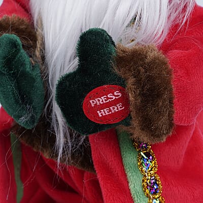 Homesmart Red and Green Dancing Saint Nick Santa Claus Electric Toy with Music (3xAA Battery Not Included)