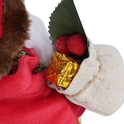 Homesmart Red and Green Dancing Saint Nick Santa Claus Electric Toy with Music (3xAA Battery Not Included)