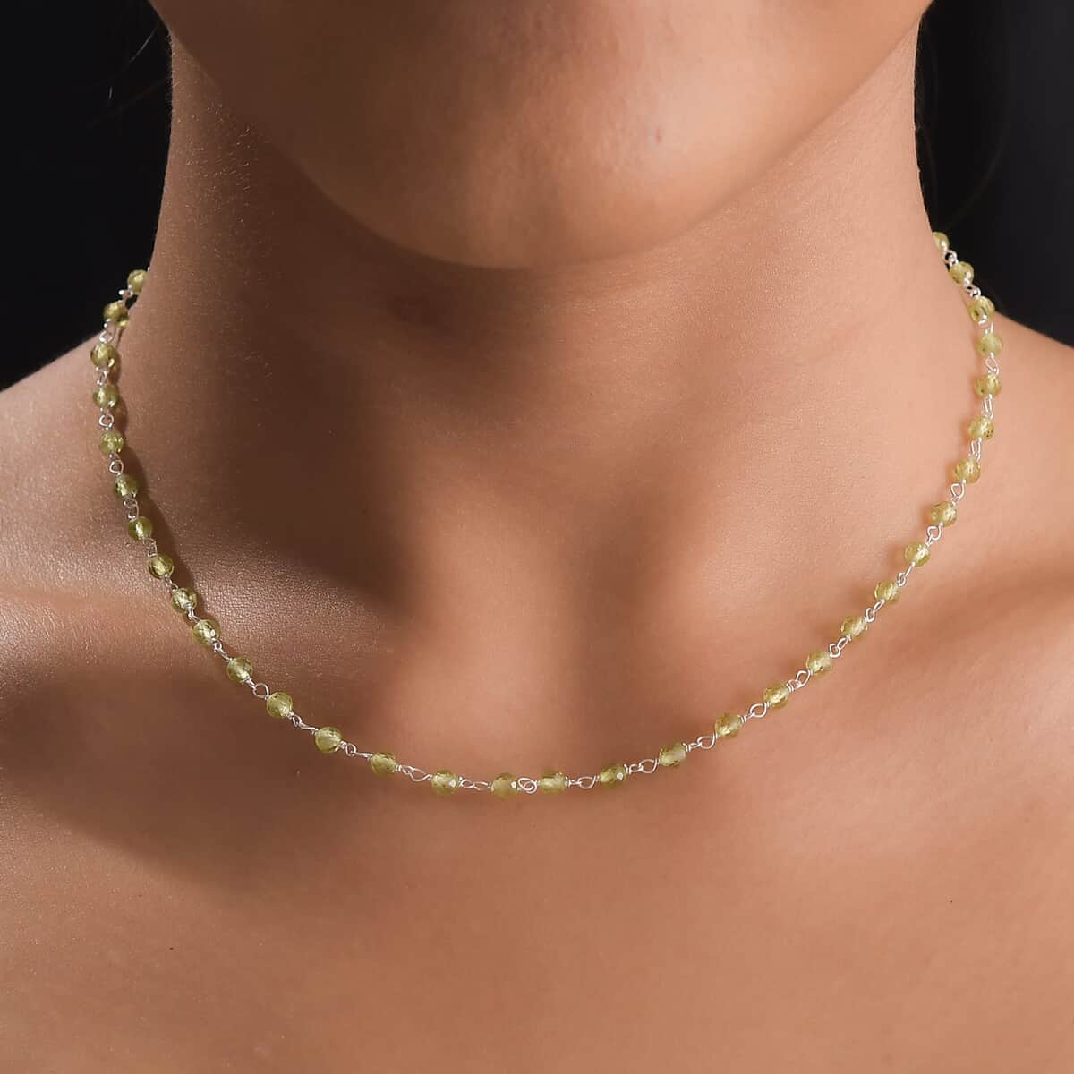 Ankur Treasure Chest Peridot Beaded Necklace 20 Inches in Sterling Silver 12.25 ctw image number 2