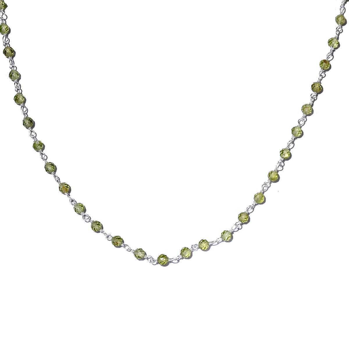 Ankur Treasure Chest Peridot Beaded Necklace 20 Inches in Sterling Silver 12.25 ctw image number 4