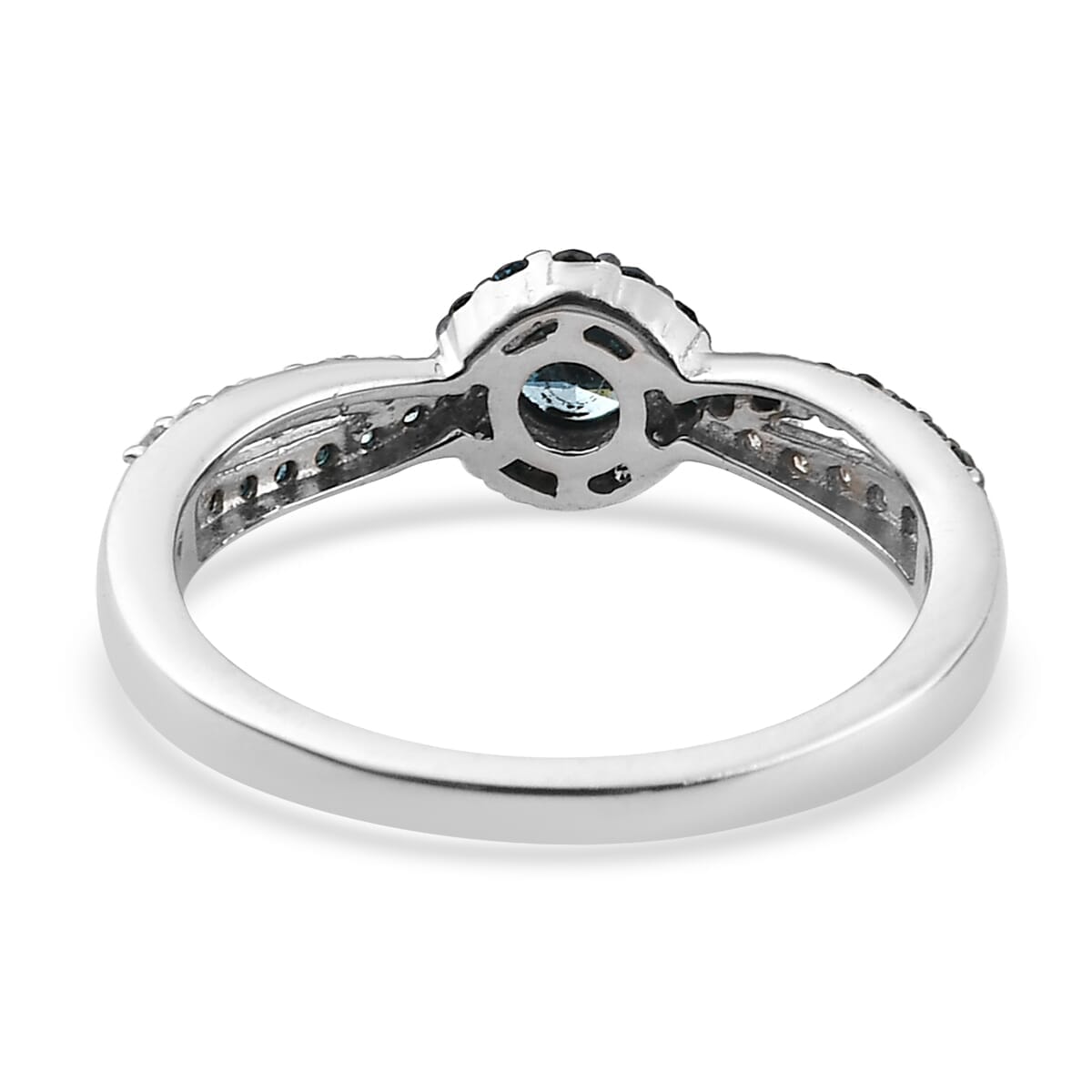 Venice Blue Diamond I1-I2 and Diamond Ring in Sterling Silver (Size 10.0) 0.50 ctw image number 4