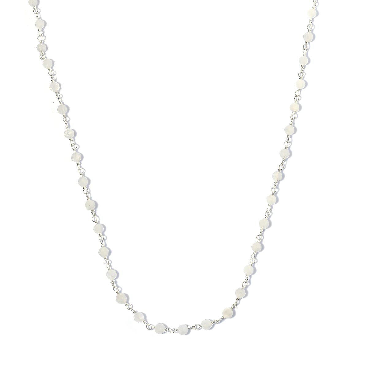 Ankur Treasure Chest Kuisa Rainbow Moonstone Beaded Necklace 20 Inches in Sterling Silver 12.40 ctw image number 0