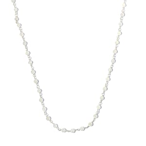 Ankur Treasure Chest Kuisa Rainbow Moonstone Beaded Necklace 20 Inches in Sterling Silver 12.40 ctw