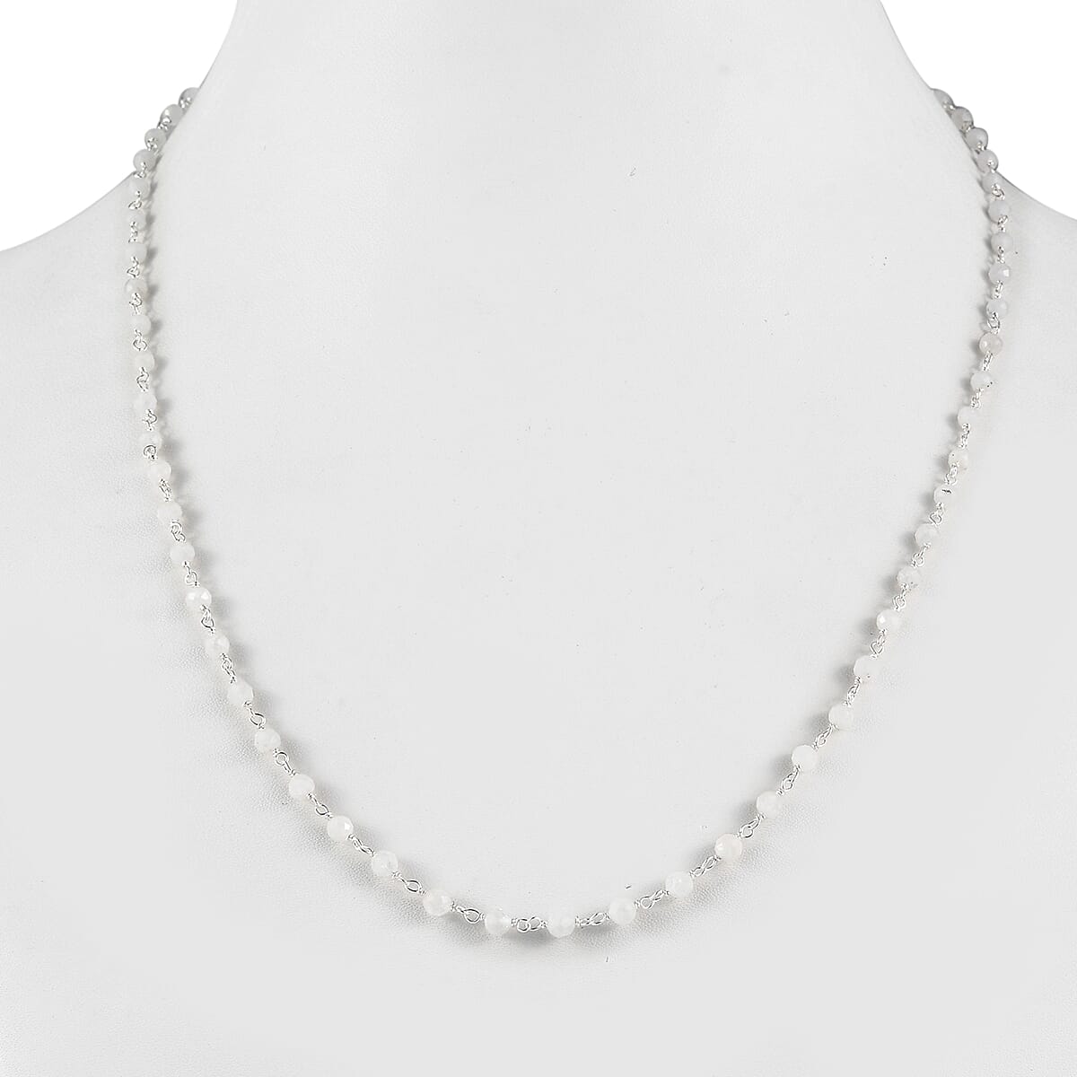 Ankur Treasure Chest Kuisa Rainbow Moonstone Beaded Necklace 20 Inches in Sterling Silver 12.40 ctw image number 2