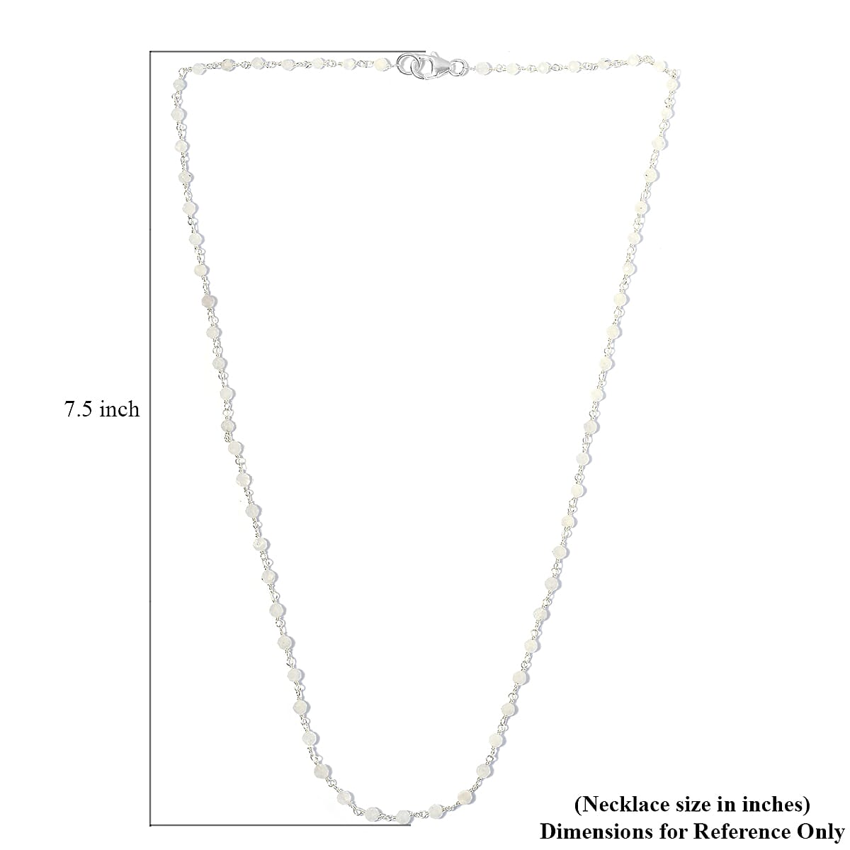 Ankur Treasure Chest Kuisa Rainbow Moonstone Beaded Necklace 20 Inches in Sterling Silver 12.40 ctw image number 4