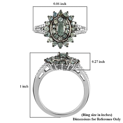 Premium Narsipatnam Alexandrite and Natural White Zircon Cocktail Ring in Platinum Over Sterling Silver (Size 10.0) 1.10 ctw