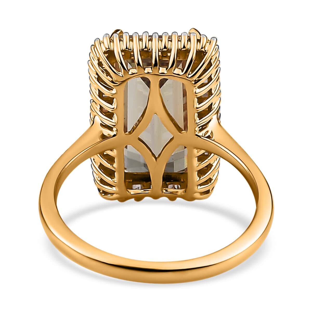 ILIANA 18K Yellow Gold AAA Turkizite and G-H SI Diamond Halo Ring 3.90 Grams 5.50 ctw image number 4