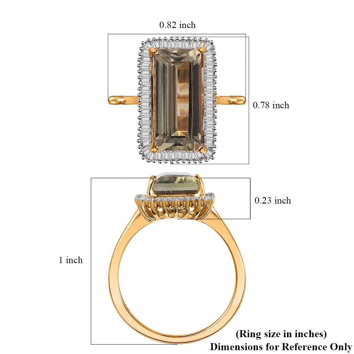 ILIANA 18K Yellow Gold AAA Turkizite and G-H SI Diamond Halo Ring 3.90 Grams 5.50 ctw image number 5