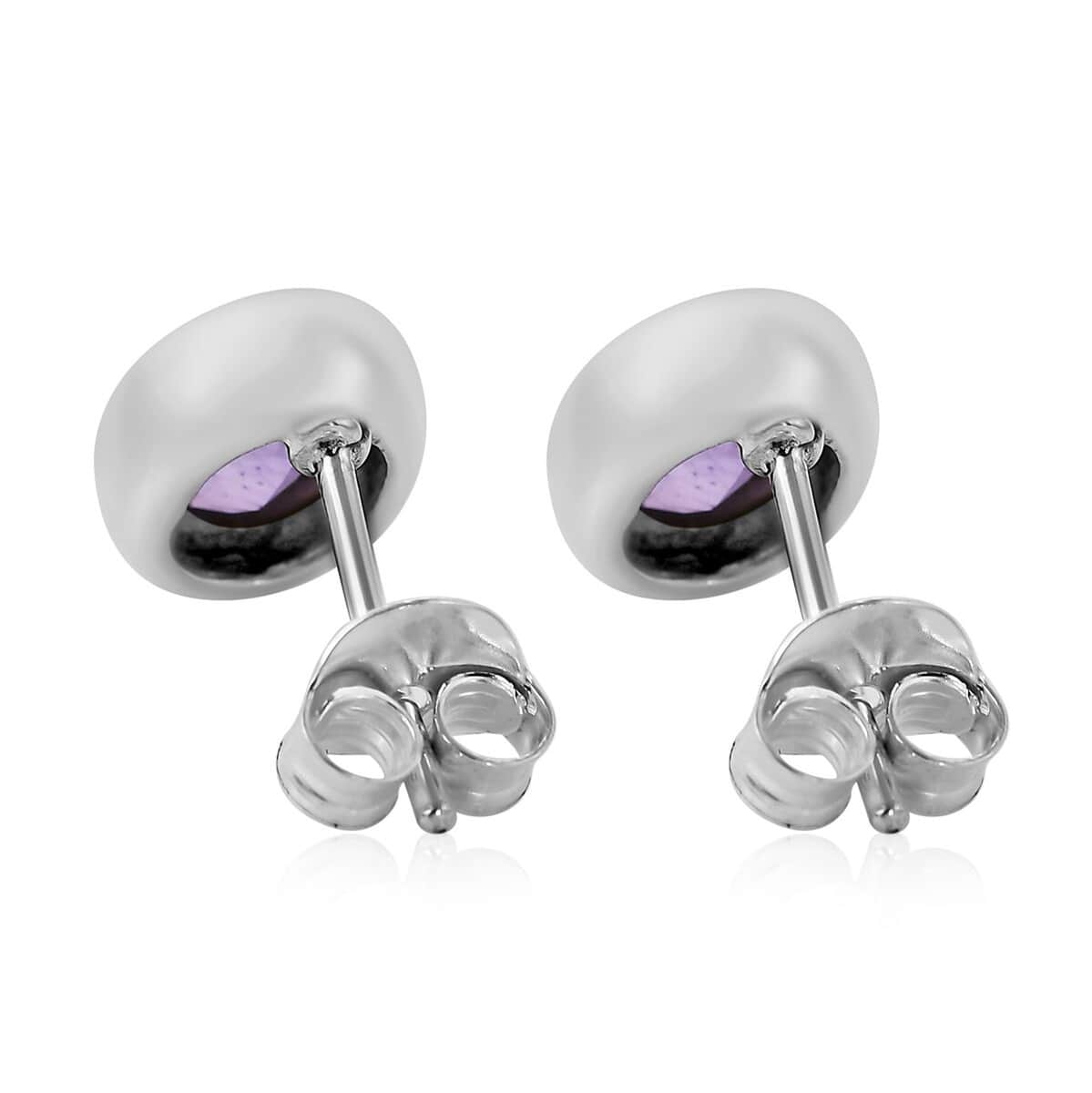 Mother’s Day Gift Bali Legacy Amethyst Stud Earrings in Sterling Silver 0.40 ctw image number 4