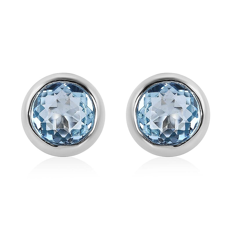 Bali Legacy Sky Blue Topaz Stud Earrings in Sterling Silver 0.60 ctw