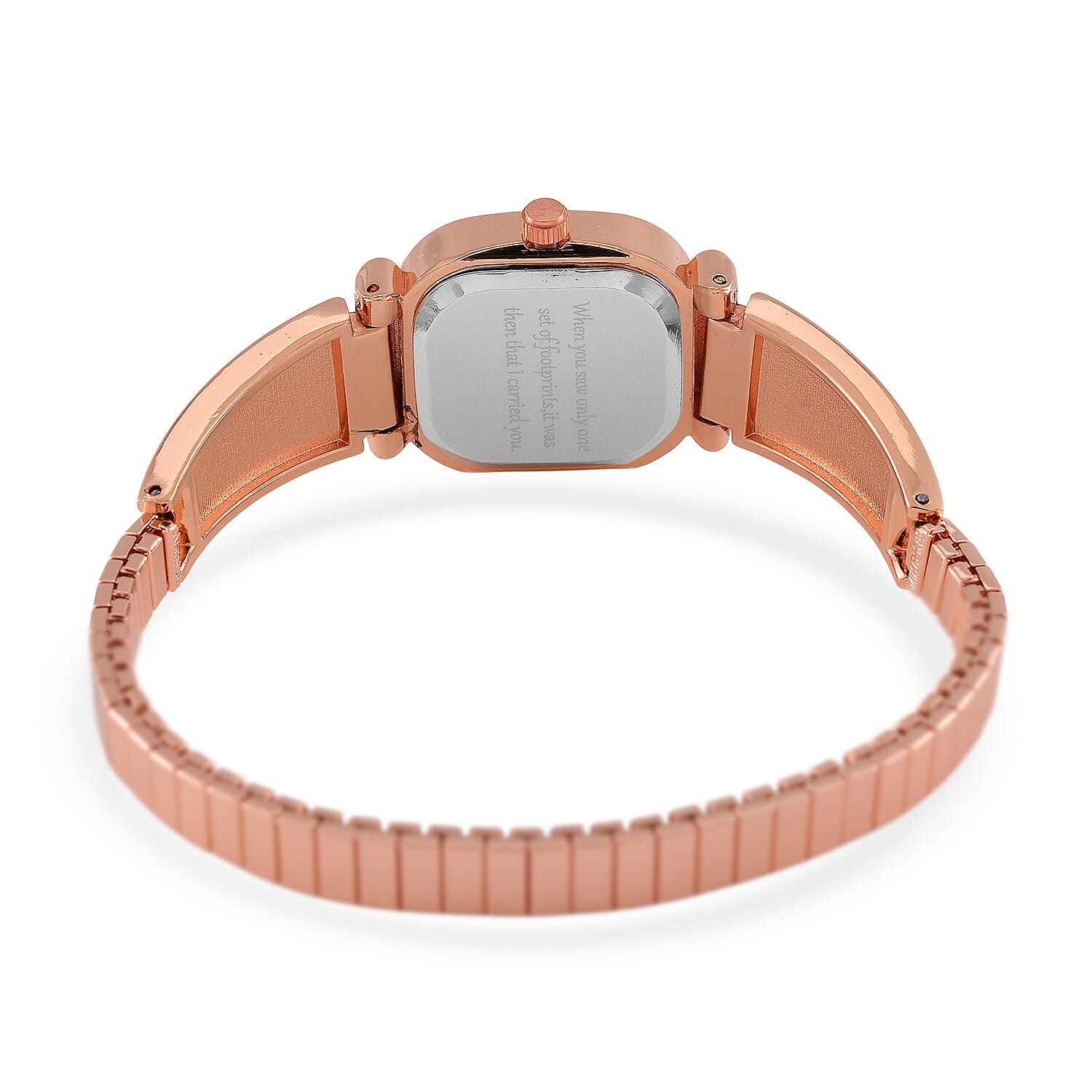Foot Print in the Sand Strada Japanese Movement Simulated MOP Dial Watch in Rosetone and Stainless Steel