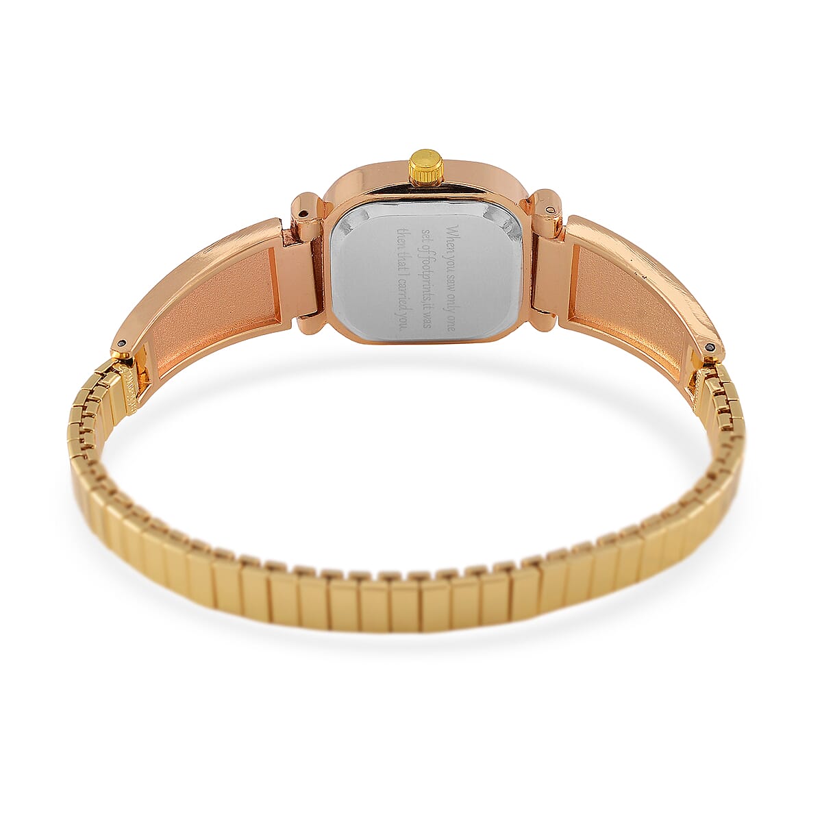 Foot Print in the Sand Strada Japanese Movement Simulated MOP Dial Watch in Goldtone and Stainless Steel image number 6