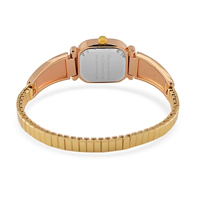 Foot Print in the Sand Strada Japanese Movement Simulated MOP Dial Watch in Goldtone and Stainless Steel