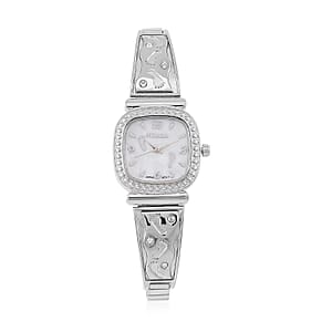 Foot Print in the Sand Strada Japanese Movement Simulated MOP Dial Watch in Silverstone and Stainless Steel