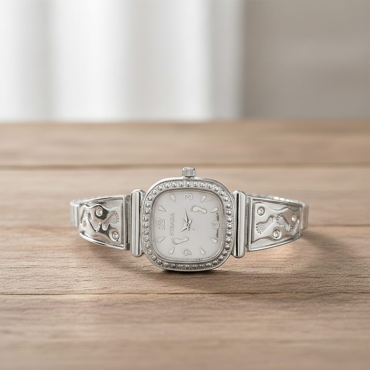 Foot Print in the Sand Strada Japanese Movement Simulated MOP Dial Watch in Silverstone and Stainless Steel image number 1