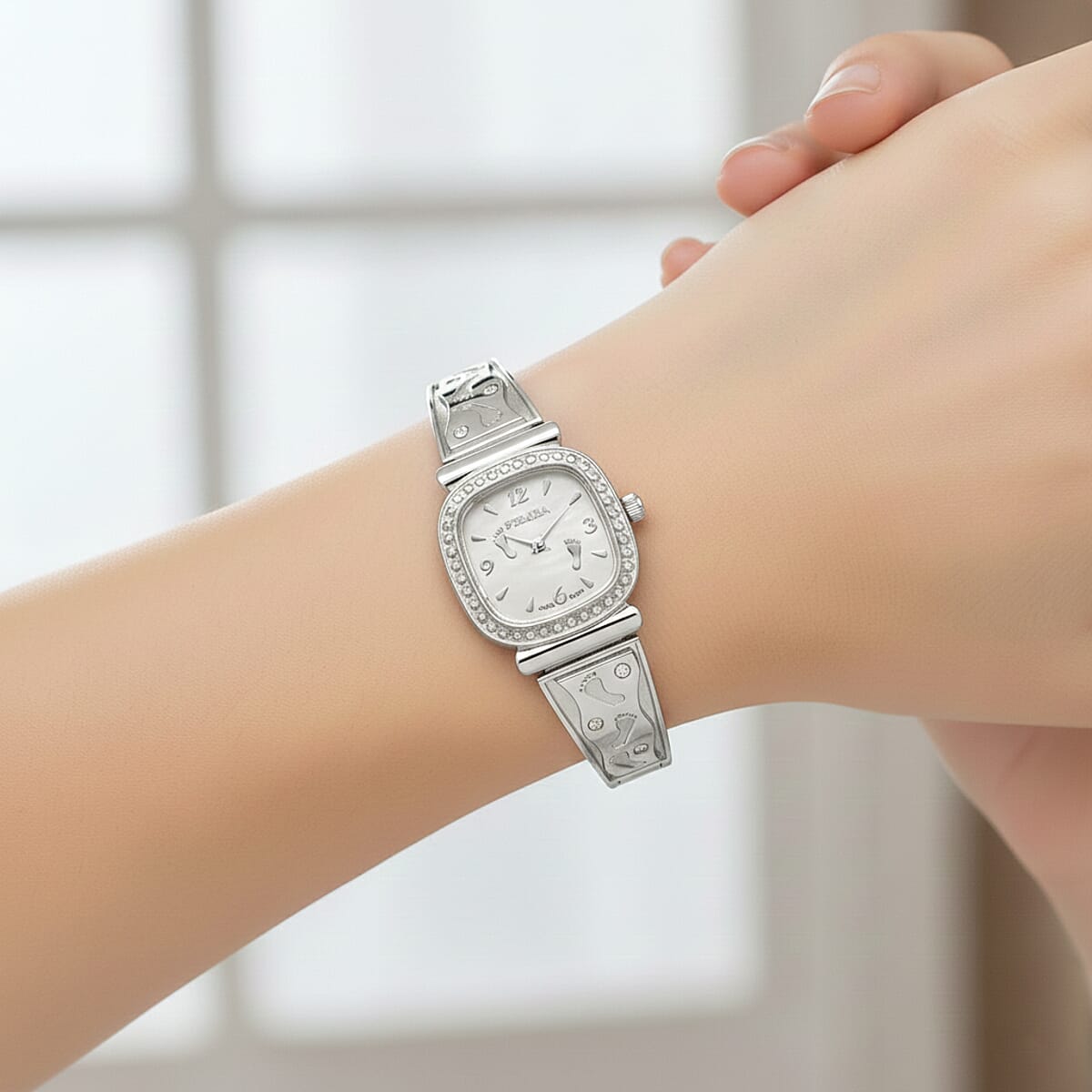 Foot Print in the Sand Strada Japanese Movement Simulated MOP Dial Watch in Silverstone and Stainless Steel image number 2