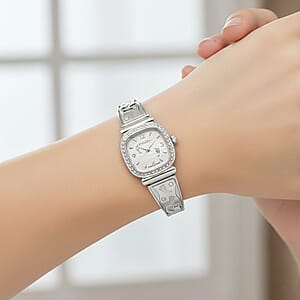 Foot Print in the Sand Strada Japanese Movement Simulated MOP Dial Watch in Silverstone and Stainless Steel