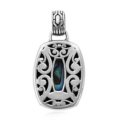 Bali Legacy Abalone Shell Snake Inspired Pendant in Sterling Silver