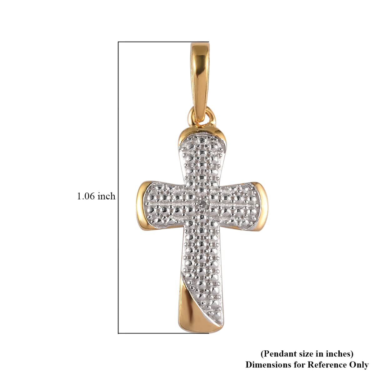 Diamond Accent Cross Pendant in 14K Yellow Gold Over and Sterling Silver image number 5