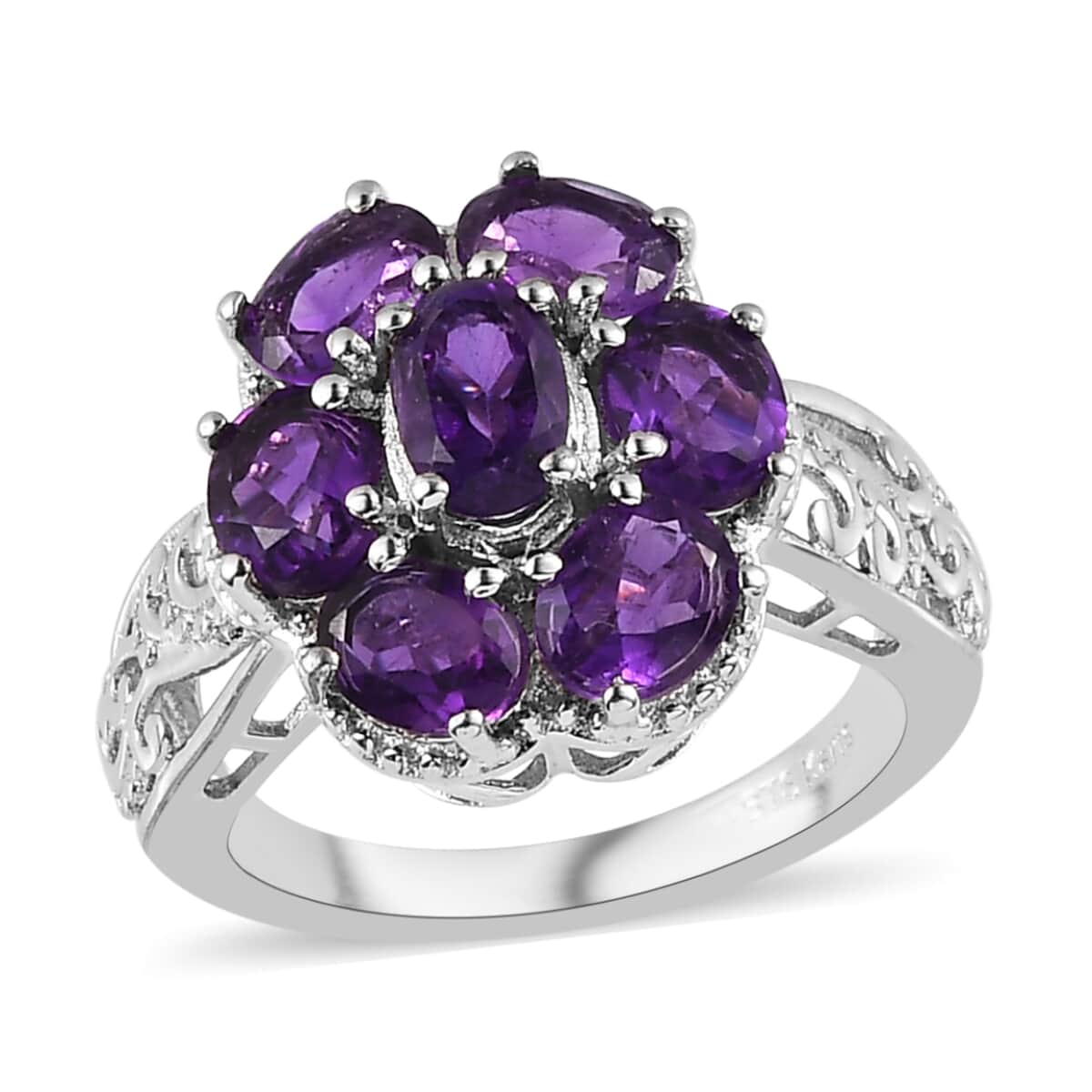 Karis Amethyst Floral Ring in Platinum Bond 2.35 ctw image number 0