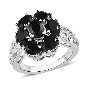Karis Thai Black Spinel Ring in Platinum Bond (Size 5.0) 3.00 ctw