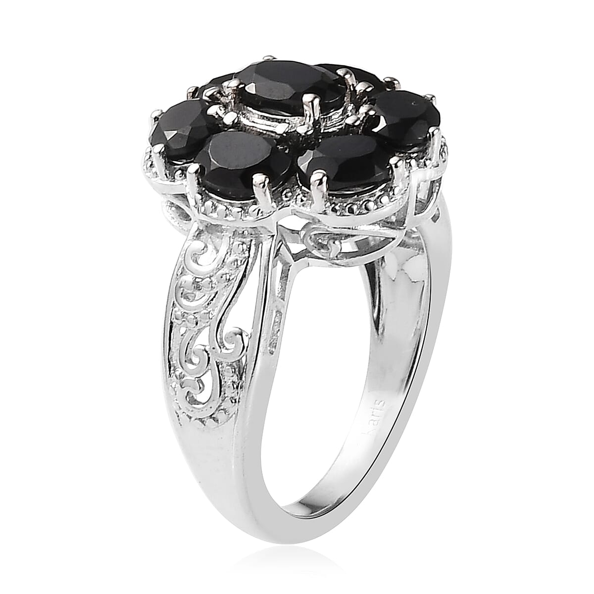 Karis Thai Black Spinel Ring in Platinum Bond (Size 5.0) 3.00 ctw image number 3