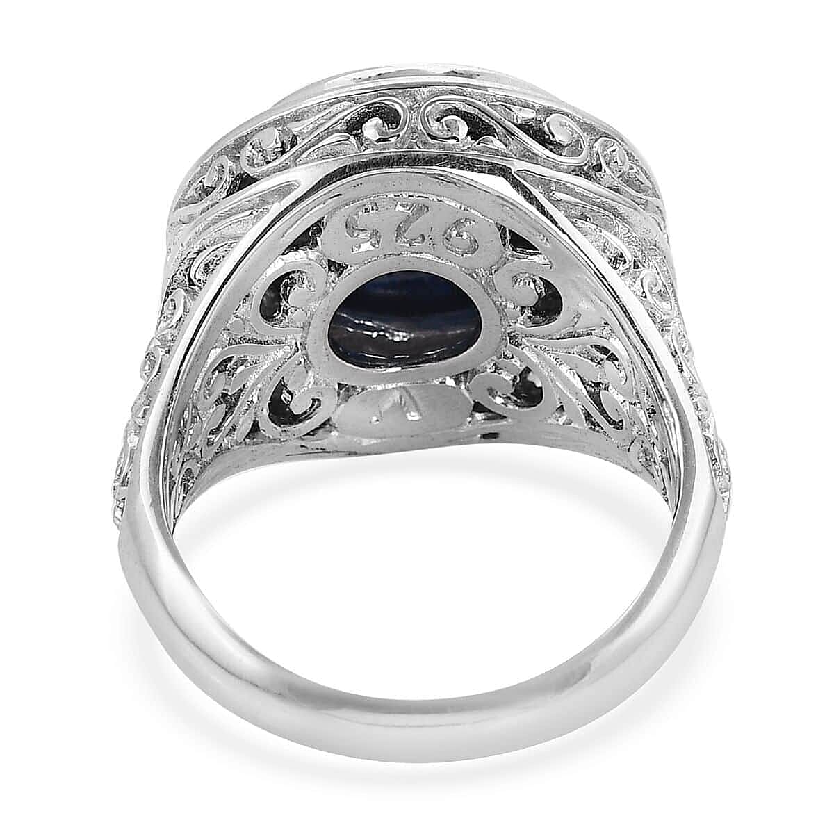 BALI LEGACY Blue Resin Shell, Swiss Blue Topaz Ring in Sterling Silver (Size 6.0) (7.2 g) 0.40 ctw image number 4